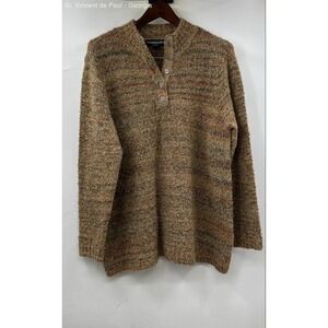 Monterey Bay Henley Sweater Women's 1X Multicolor Pullover Casual